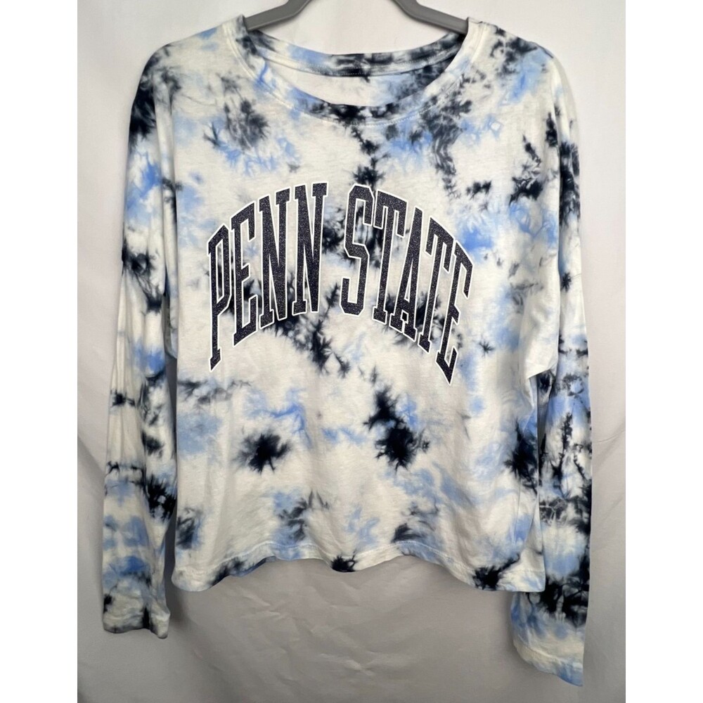 Penn State Nittany Lions Long Sleeve T-Shirt Women's XL Blue Tie Dye College